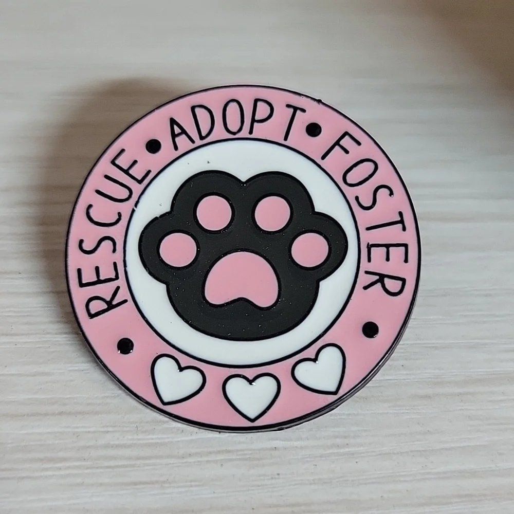 RESCUE ADOPT FOSTER Paw Print Enamel Pin